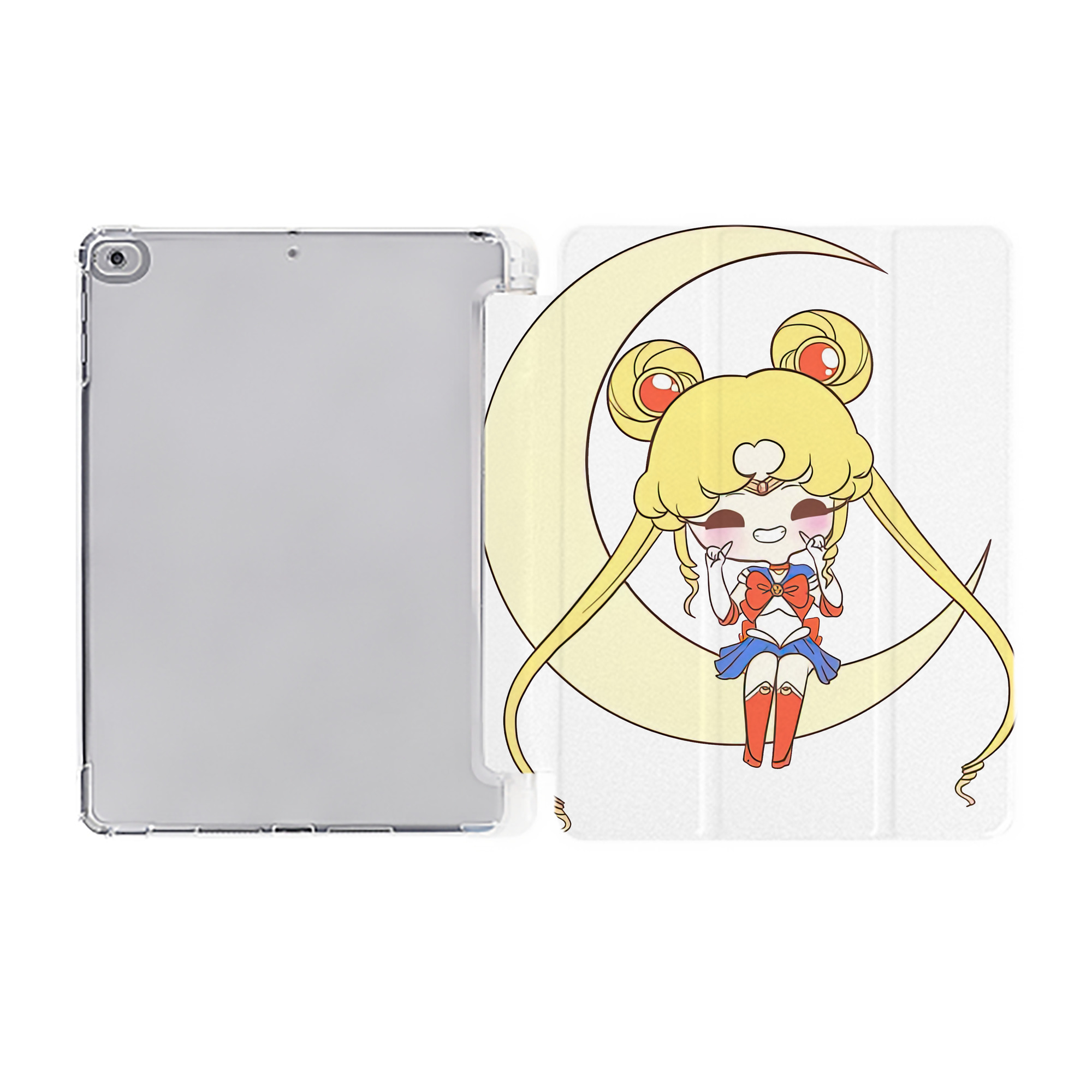 （画像用） 美少女戦士セーラームーン 月野 うさぎ つきの うさぎ Sailor Moon Tsukino Usagi IPad ケース ペン収納付き 三つ折りスタンド PUレザー×シリコン 対応機種9.5/10.5/10.9インチ